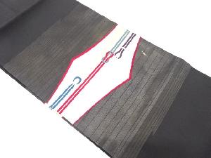 横段に組紐模様織り出し名古屋帯